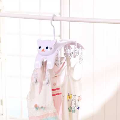 Tendedero para Ropa Forma Gatito + 10 Ganchos